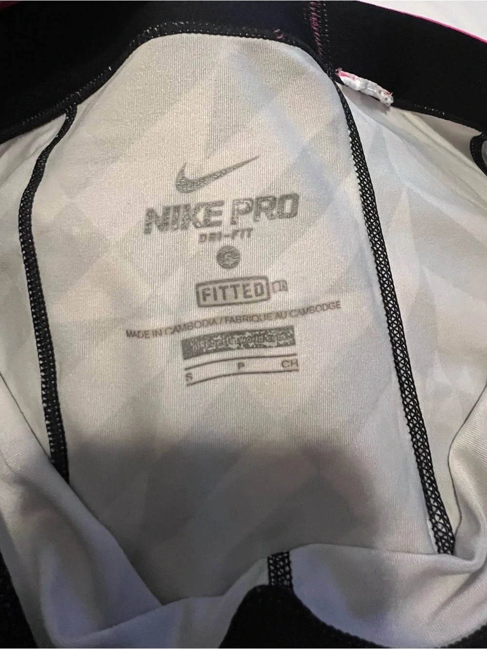 Nike Pro Dri-FIT Girls' Black & Pink Patterned Compression Shorts